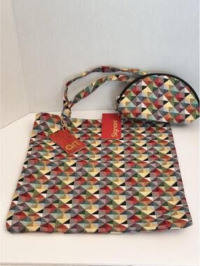 New With Tags Signare Tapestry Bag And Cosmetic Bag